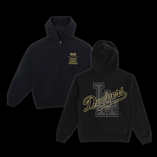 LA Black Gld Zip Hoodie